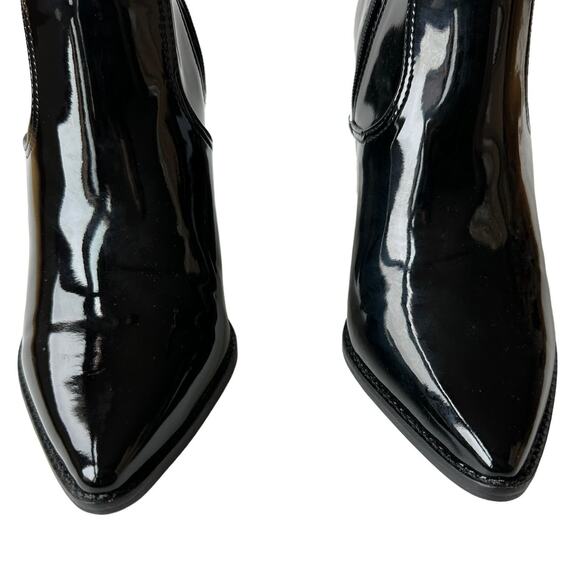 Steve Madden Boots Aroma Black Patent Leather Western Ankle Boot Womens Size 5.5 - Picture 7 of 11